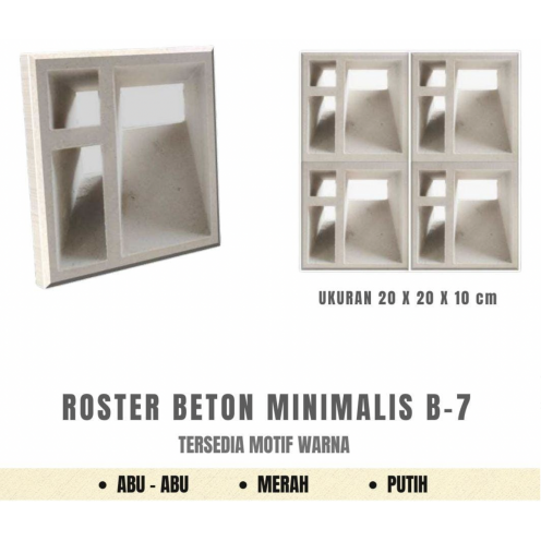 Roster Beton Minimalis B-7 20x20x10 Merah | Mitraruma